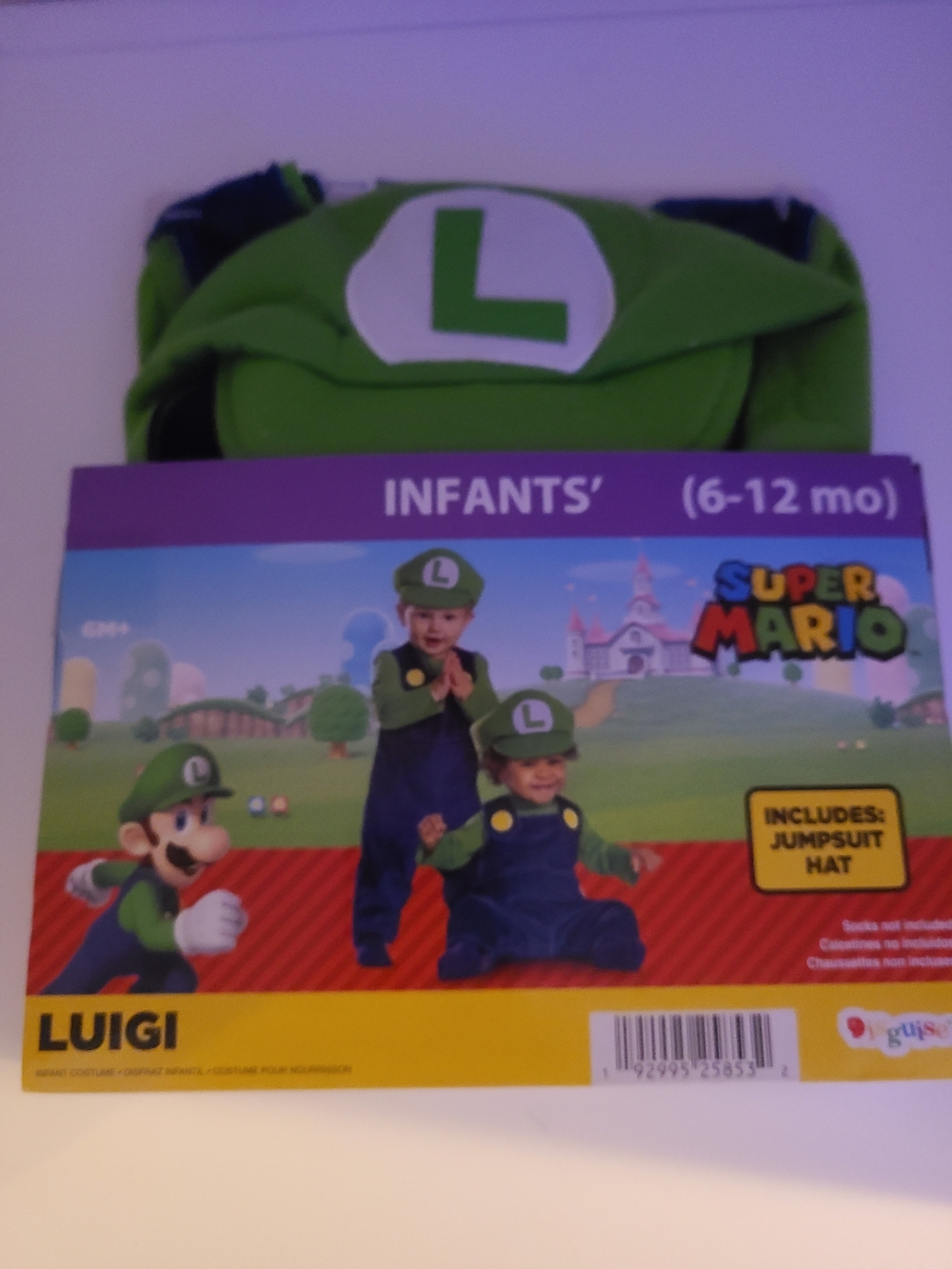 Disguise Super Mario Luigi Infant Costume 6-12 Months Halloween